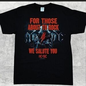 Vtg 2011 AC/DC For Those About to Rock T-Shirt L Anvil We Salute You Band Tee